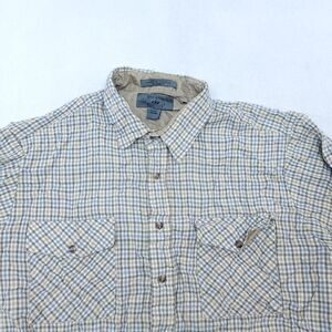 Bay Area Traders Tartan Flannel Button Up Shirt Mens Size Extra Large XL Beige